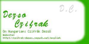 dezso czifrak business card